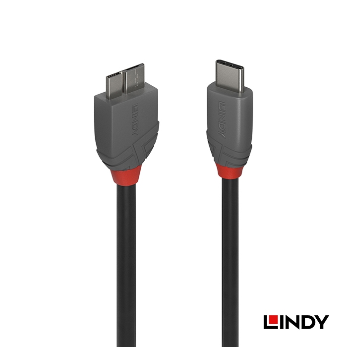 LINDY 林帝 ANTHRA系列 USB3.2 GEN1 C TO MICRO-B 傳輸線 0.5M (36620)