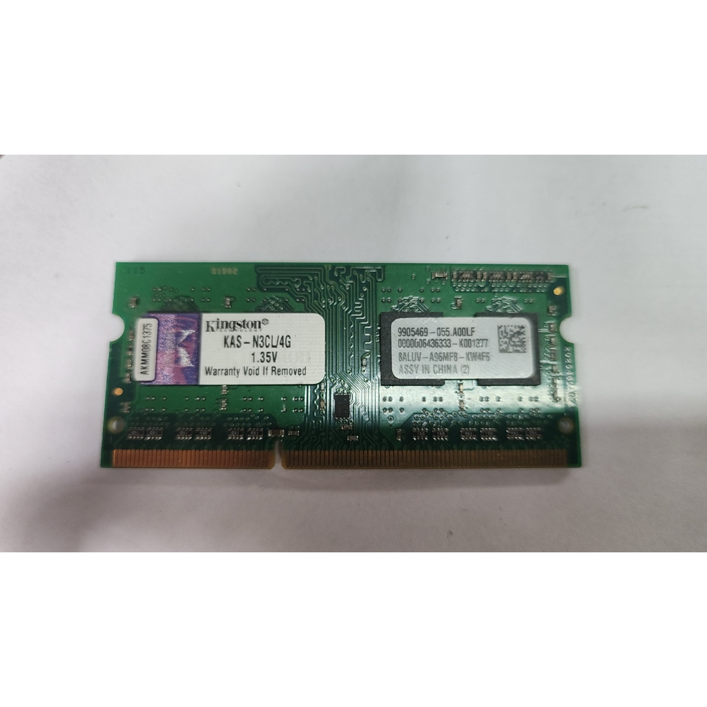 含稅 金士頓 筆電記憶體 DDR3 1600 4GB KAS-N3CL/4G 終保 04R228