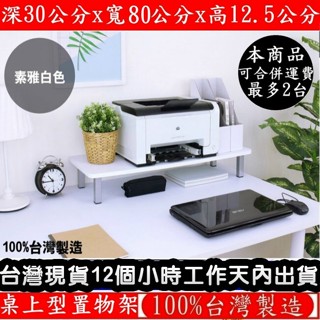 美佳居-含稅-三色可選-鋼管支架-電腦螢幕架【臺灣製造】深30x寬80/公分桌上型置物架-桌上收納架-TS3080