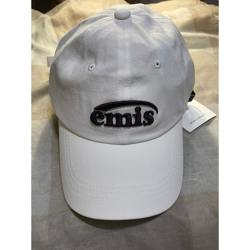 全新 現貨 韓國 潮牌 車銀優 EMIS emis 老帽 棒球帽 純白 白色 紫色Logo