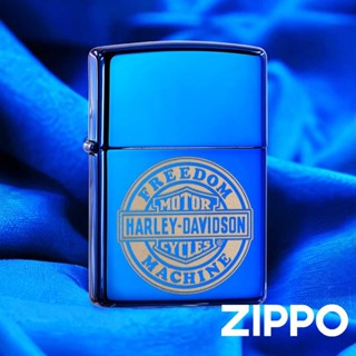 ZIPPO Harley-DavidsonR防風打火機 48798 高拋光藍色機身 雷射雕刻技術 終身保固