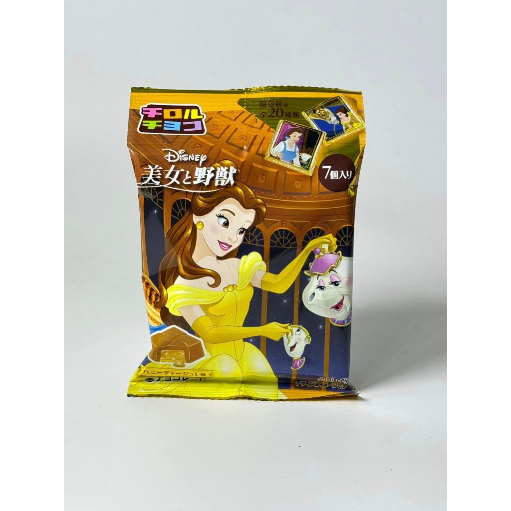 4/24新品現貨~チロル巧克力 X 迪士尼公主系列~美女與野獸巧克力 蜂蜜茶果凍風味 一包7各 裡面包裝隨機附