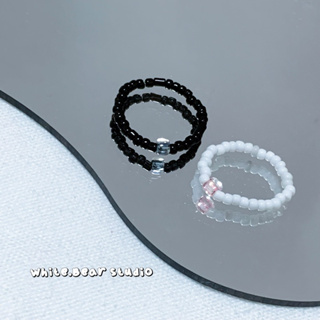 White.Bear | 韓國ins風|染色珠串珠戒指|