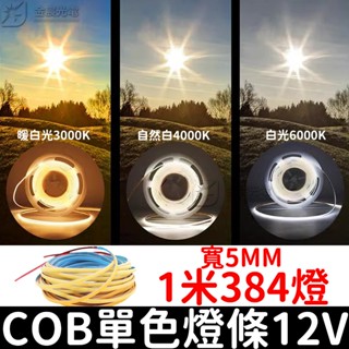 【彰化現貨】寬0.5cm COB 5mm 燈條 12V 單色 50cm-5米 LED 氣氛燈 室內裝潢 電視牆 廣告燈箱
