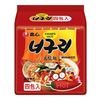 韓國 農心 浣熊香辣海鮮味烏龍麵 4包入/袋 Nongshim 海鮮泡麵 烏龍麵 泡麵 拉麵 香辣 海鮮 麵