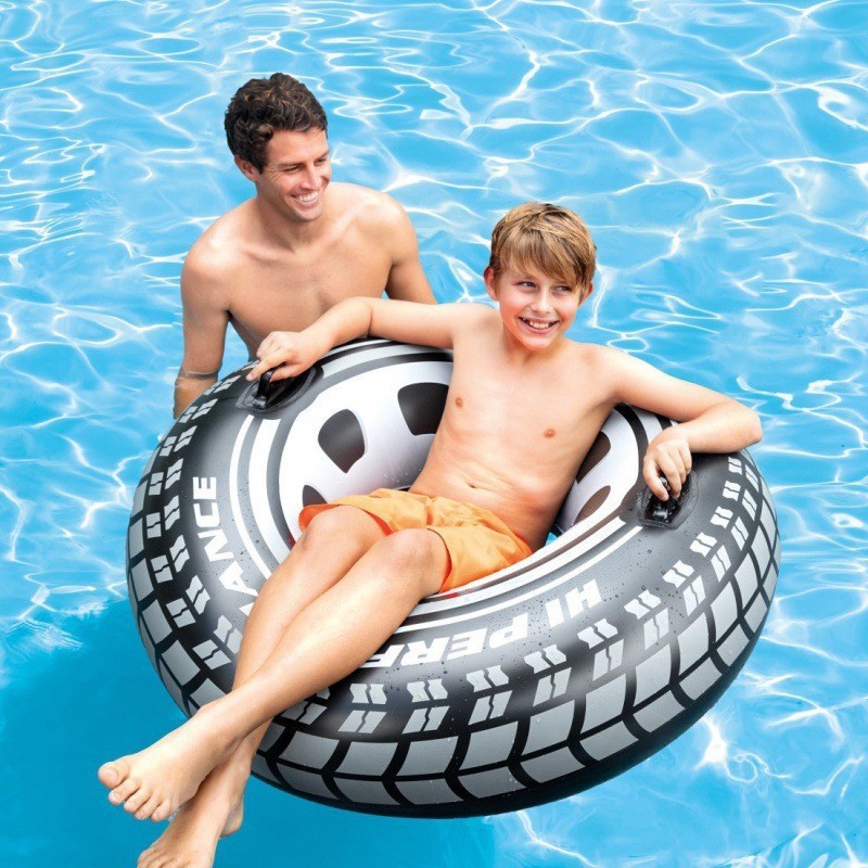 INTEX 原廠 56268 成人 雙手把輪胎充氣游泳圈 浮圈 坐圈 夏天玩水 游泳 戲水(免費檢修 瑕疵換新品)