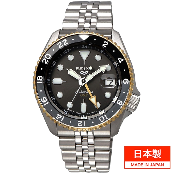 SEIKO SSK021 精工5號 機械錶 42.5mm  黑色面盤 不鏽鋼錶帶 男錶女錶 日本製