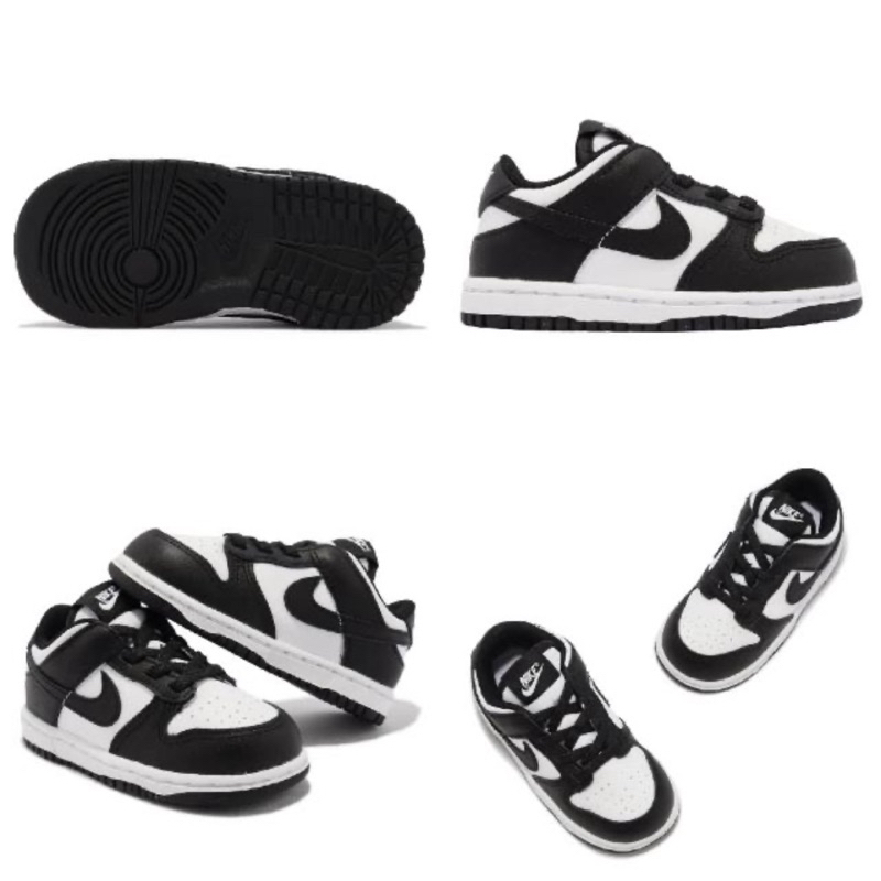 NIKE 耐吉 童鞋 Dunk Low TDE 熊貓 黑 白 小童 學步鞋 親子鞋 經典款(CW1589-100)