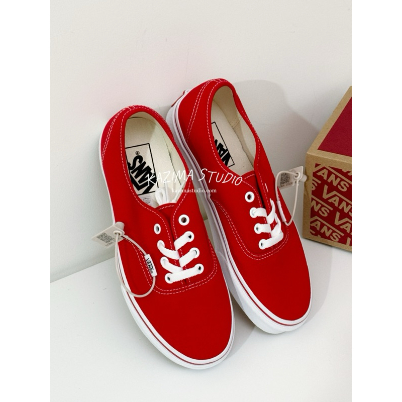 Kazima｜Vans Authentic 鞋帶款 紅色 紅白 紅線 基本款 紅 低筒 男女款 板鞋 情侶鞋 美版 紅標