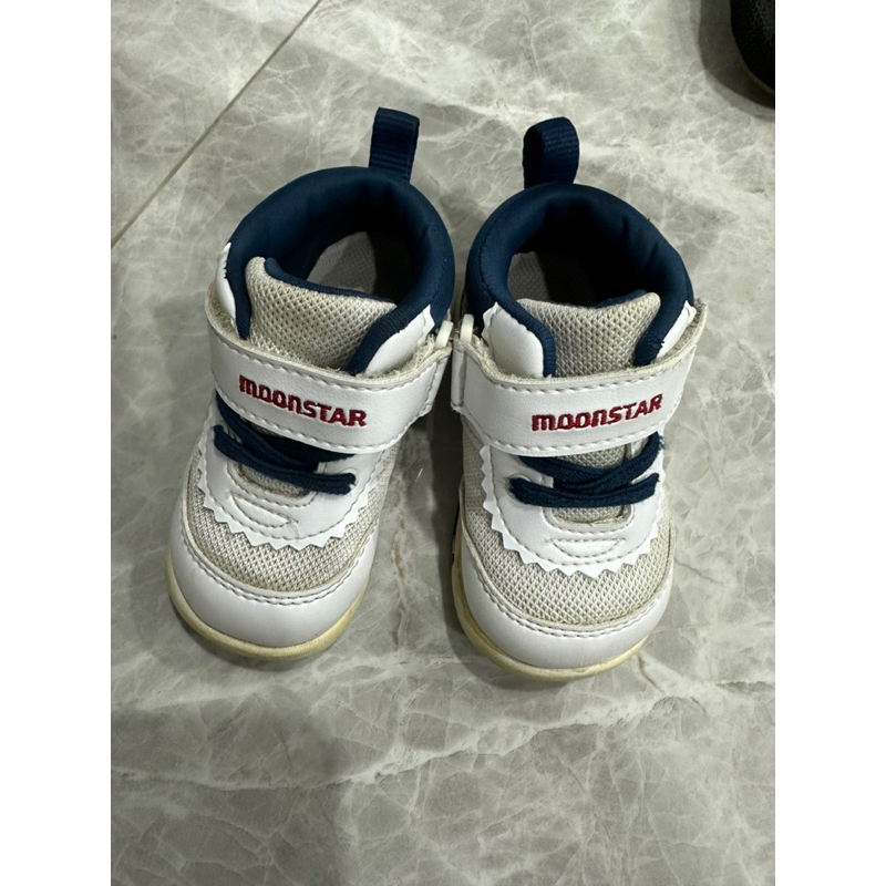 ✨二手✨月星 moonstar Hi系列 十大機能 高筒童鞋 藍白 學步鞋 13公分 寶寶 小童