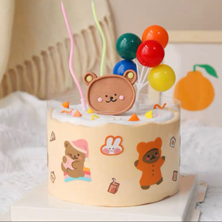 [Lyn’s Delight ] Ins風 彩色/馬卡龍色系氣球蛋糕插件 蛋糕擺件 蛋糕裝飾 氣球造型插件