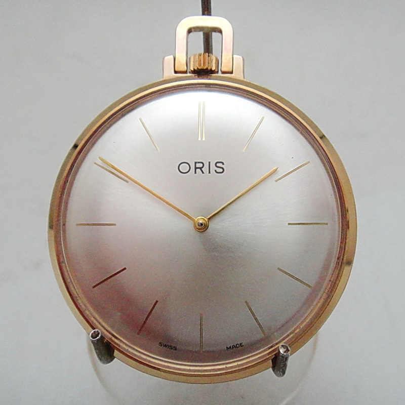 【拾年之路】 80年代瑞士製Oris豪利時七石薄型鍍金機械懷錶(免運)