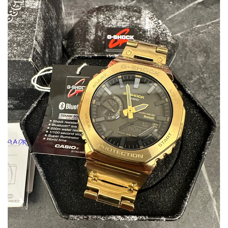 CASIO 卡西歐 G-SHOCK GM-B2100GD-9A 金色 全金屬 皇家橡樹 手錶 錶