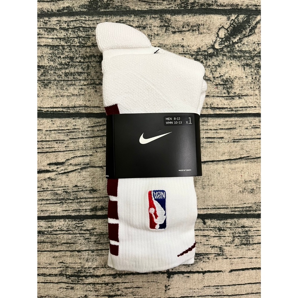 Nike NBA Quick Grip  球員版 菁英襪 籃球襪  騎士 白底深紅 襪子 中筒 無市售 power
