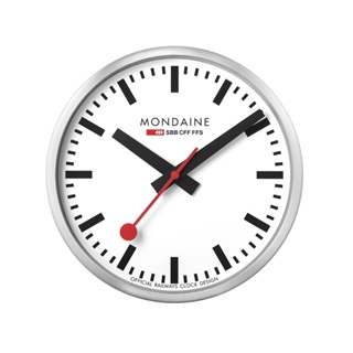 【柏儷鐘錶】MANDAINE 瑞士國鐵 25cm 經典掛鐘 靜音鐘 銀色 CLOCK16W