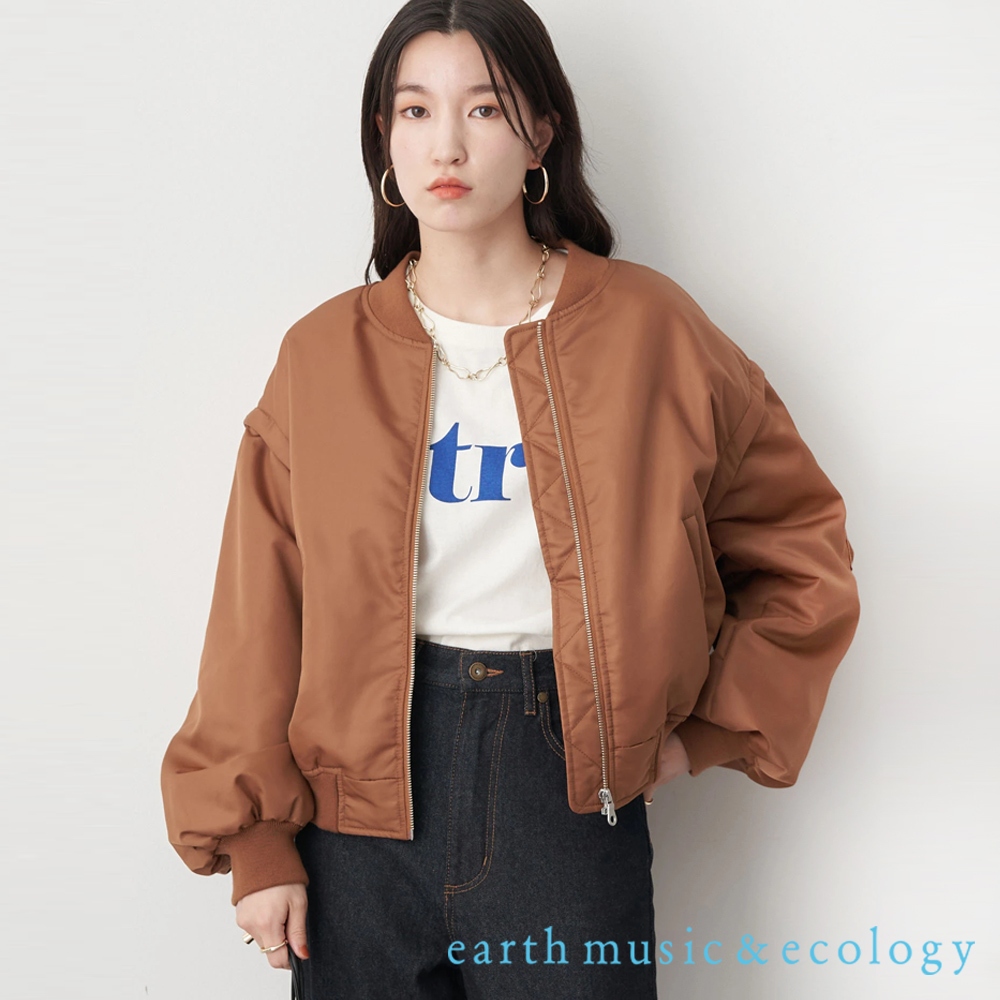 earth music&amp;ecology 2WAY可拆袖設計MA-1夾克外套(1L24L0Z0500)
