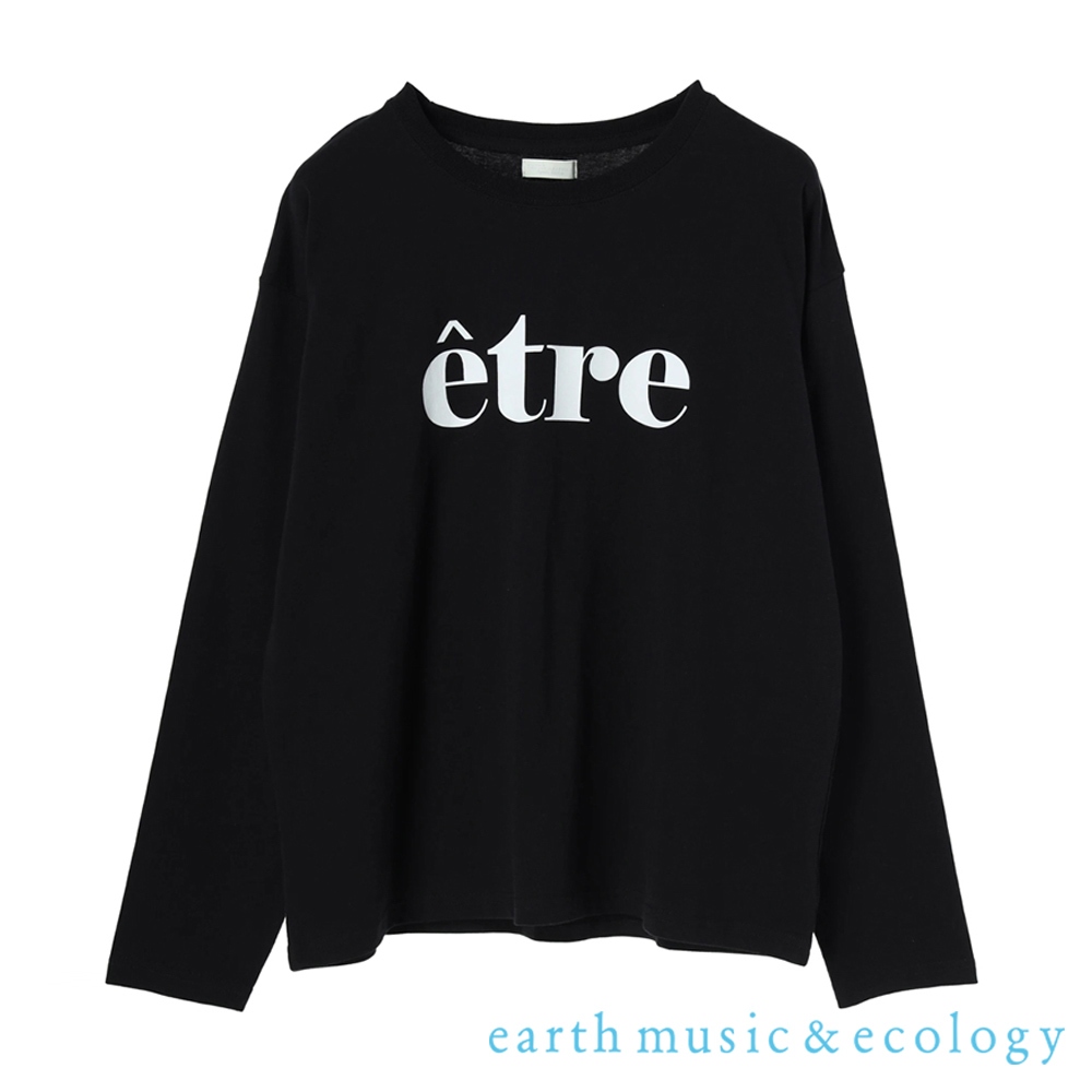 earth music&amp;ecology 標語打印落肩純棉圓領長袖T恤(1L23L1C1800)