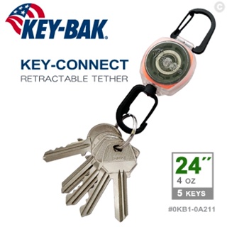 KEY-BAK Sidekick系列 24” Key-Connect 伸縮鑰匙圈/透明殼雙扣環