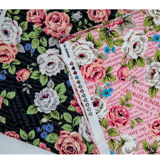 日本進口古典玫瑰牛津厚棉布【適用於裝飾、手作、抱枕、服裝、包袋等用途】
