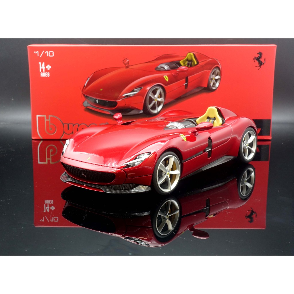 【MASH】現貨特價 Bburago 精緻版 1/18 Ferrari Icona Monza SP1 金屬紅