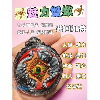 魅力雙蠍牌 人間鬼王 阿贊濕 蠍子王 阿贊博通 人緣 魅力 桃花 感情 和合 鎖心 貴人 運氣 保平安 泰國 佛牌 聖物