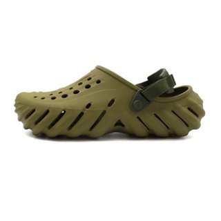 Crocs 卡駱馳 綠色 厚底 波波克駱格 休閒 懶人 涼拖鞋 男款 B5158 (207937-3UA)