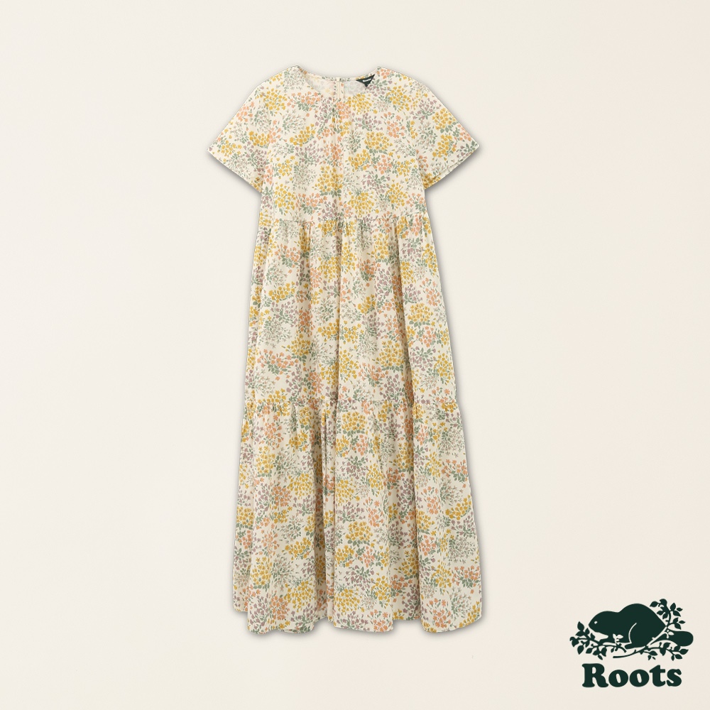 【Roots】女裝- 喚起自然之心系列 碎花有機棉蛋糕裙長洋裝