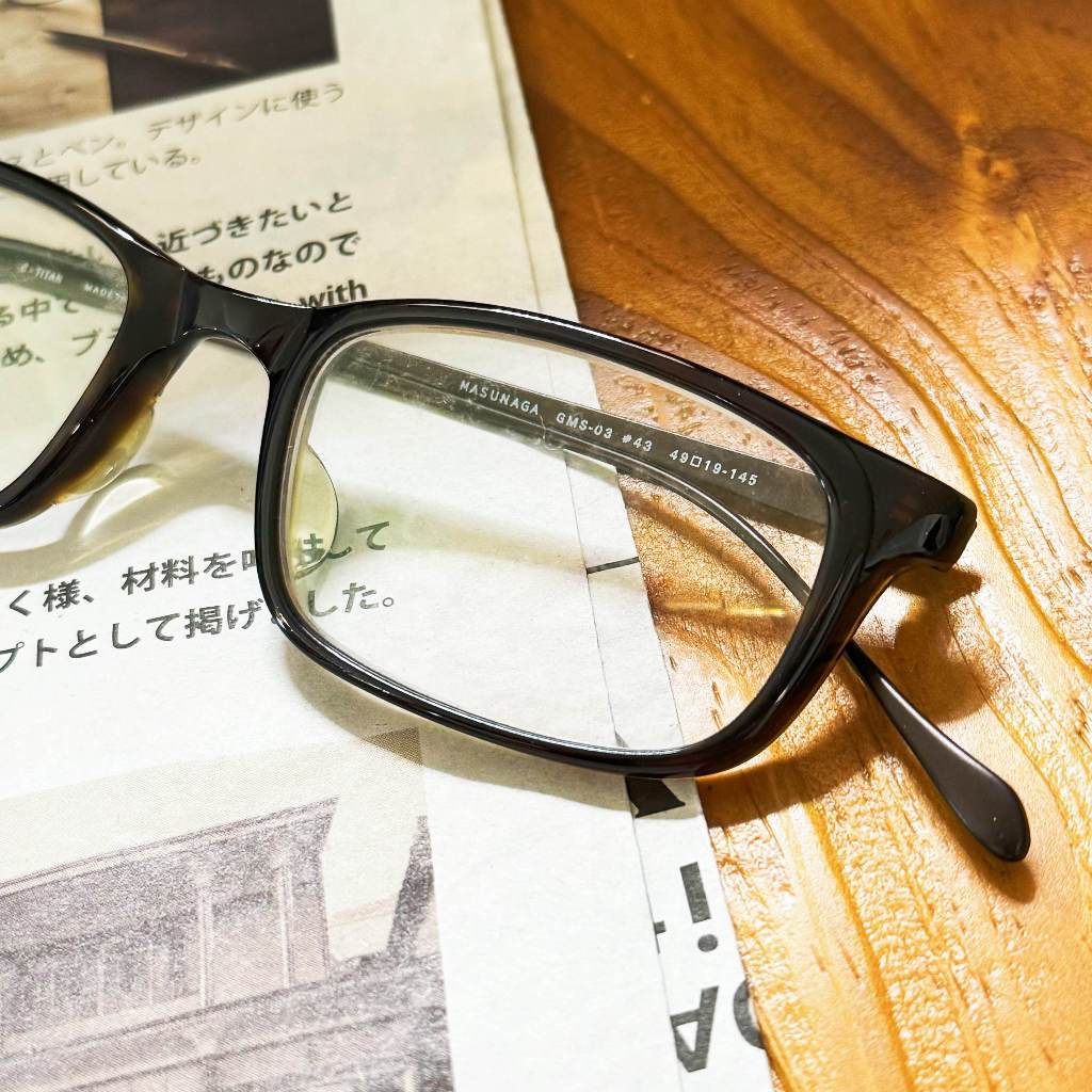 【MASUNAGA】增永眼鏡-日本純鈦鏡框｜ GMS-03 醋酸纖維鏡框｜日本手工框出清【附原廠盒】