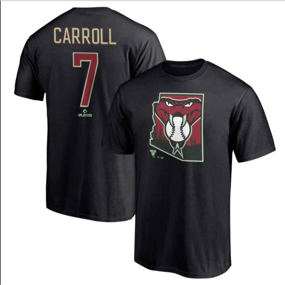 日本進口 MLB FANATICS 亞利桑那響尾蛇 Carroll 球迷T恤 背號上衣(6430218-900)