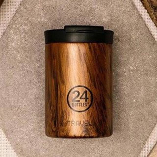 義大利24Bottles 保溫隨行杯 350ml - 紅杉木紋(G)
