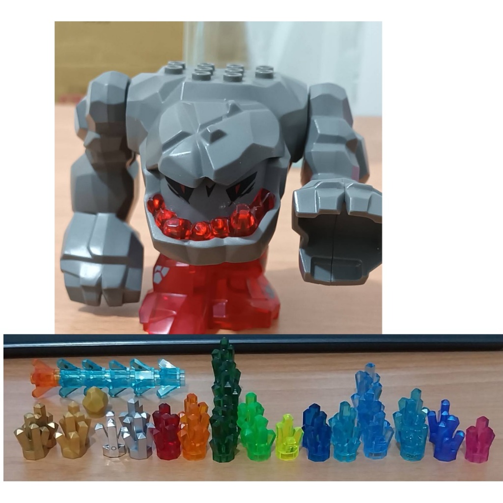 LEGO 樂高 8708 8964 石頭人 大石怪 Tremorox 透明紅色 岩石怪物 人偶 水晶