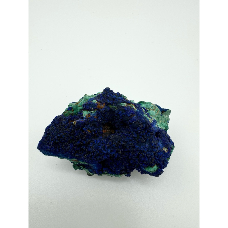 🌿棉豆原礦-剛果藍銅礦共生孔雀石