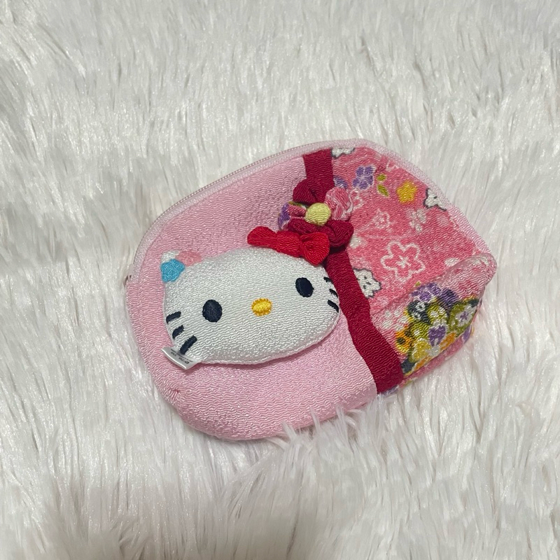 全新 hello kitty 立體 零錢包 日式和風 日本 刺繡感 三麗鷗 收納包 收納袋 錢包