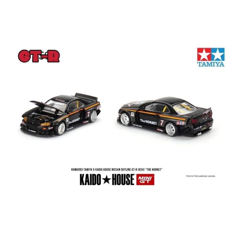 KAIDO HOUSE Mini GT 聯名高階品Nissan GT-R R34黑色寬體附保護膠盒