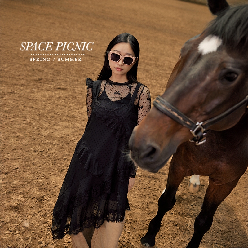 Space Picnic｜蛋糕蕾絲背心洋裝-2色【C24043040】