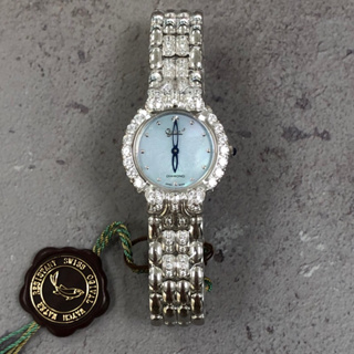 Ogival 愛其華 女 時尚白面晶鑽 石英腕錶 (380-10)