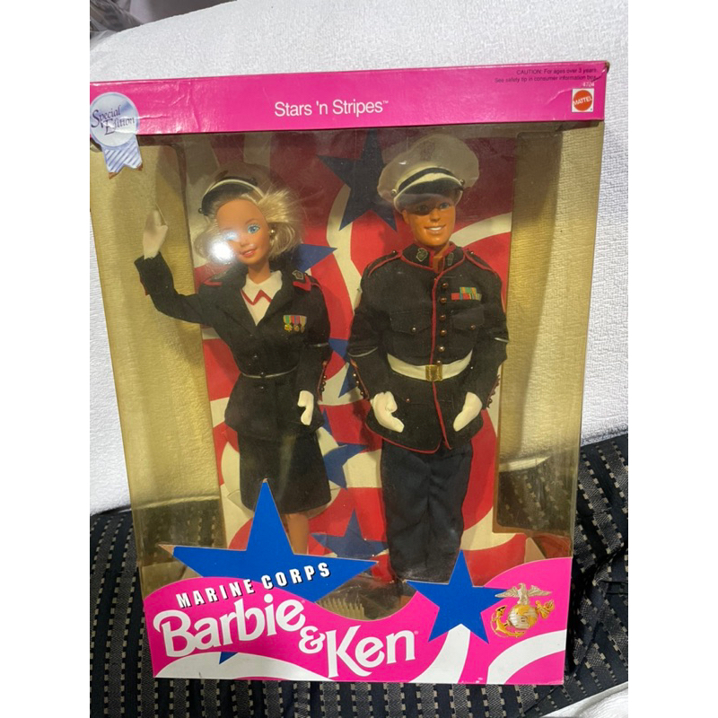海軍芭比肯尼禮盒1991 Marine Corps Barbie &amp; Ken Stars ‘N Stripes