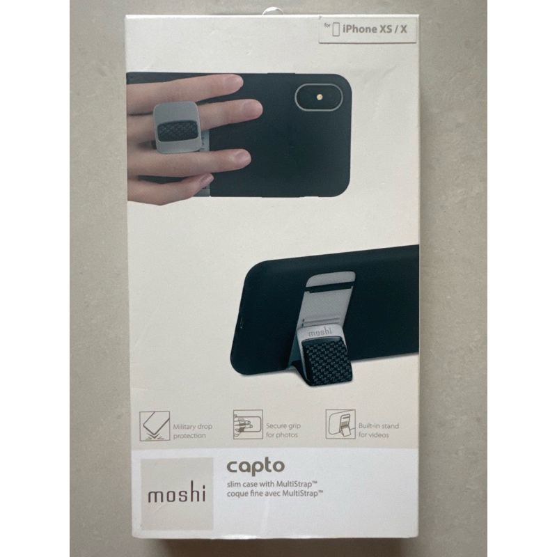 Moshi Capto for iPhone XS/X 指環支架織帶保護殼 黑色