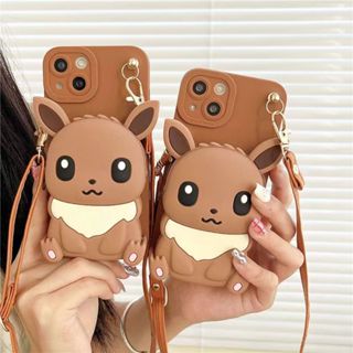 現貨可愛伊布零錢包掛繩手機殼適用紅米Redmi Note 10 10PRO 11 11PRO 12PRO 13PRO