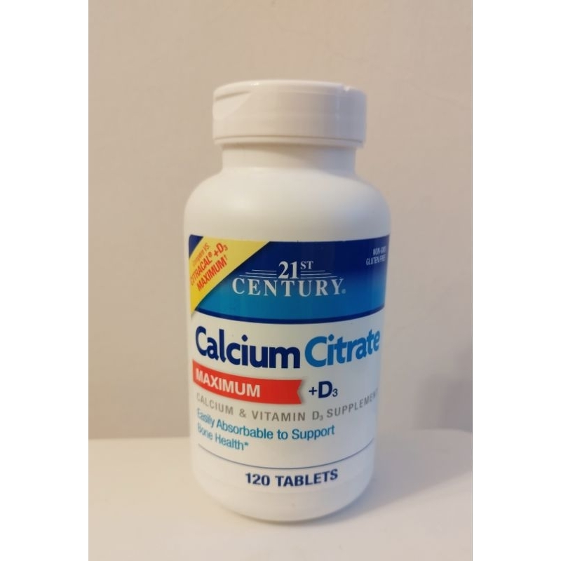 💞美國21 CENTURY ， Calcium Citrate 檸檬酸鈣 + D3 500IU，120顆，最新現貨在台