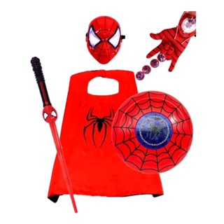 現貨🌻🌻蜘蛛人聲光劍披風發光面具發射手套兒童玩具