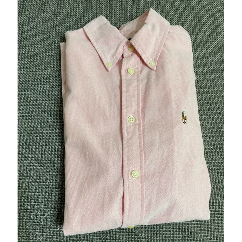 Ralph Lauren polo 經典款粉紅色牛津布L號 純棉襯衫