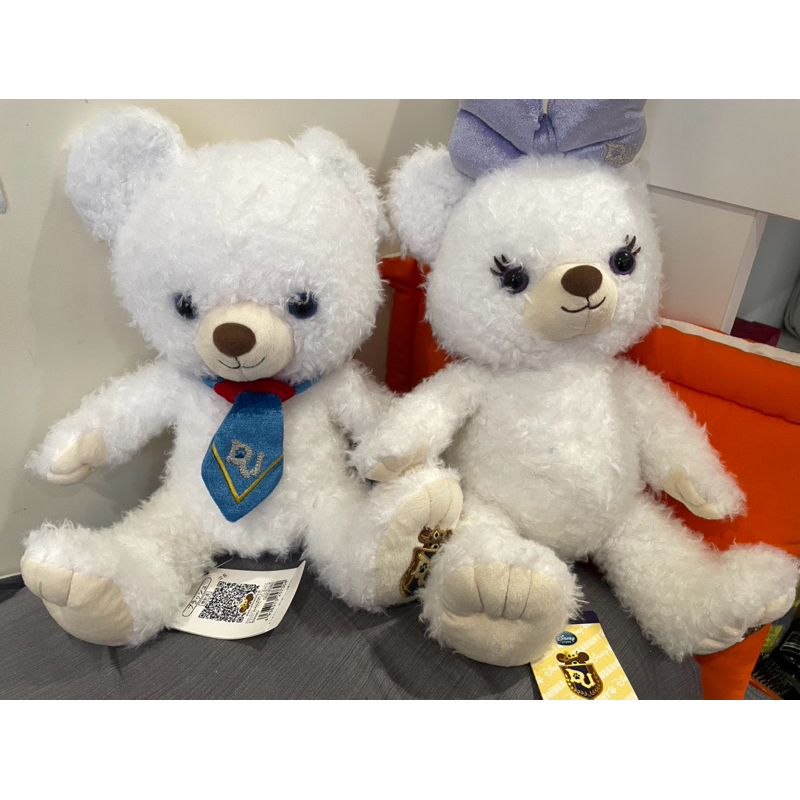 日本迪士尼商店 大學熊基本款 白色裸熊 偉伯帕妃S號娃娃