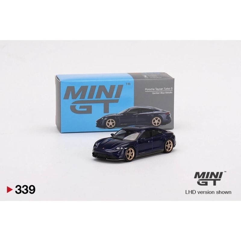 Mini GT 339 保時捷 Porsche 911 Turbo S 深湛藍色 左駕版 附膠盒