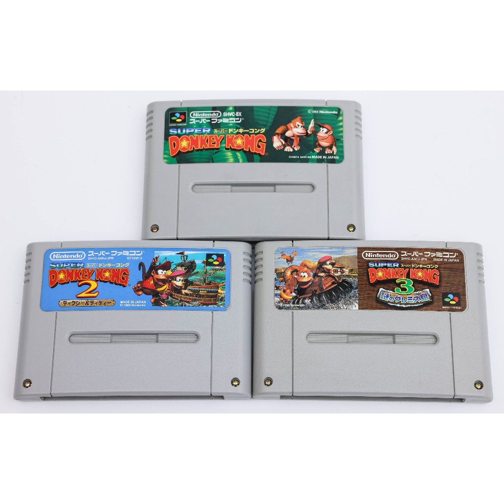 二手 Donkey Kong 超級大金剛 1 2 3 Super Famicom SFC 超級任天堂遊戲卡帶 日版