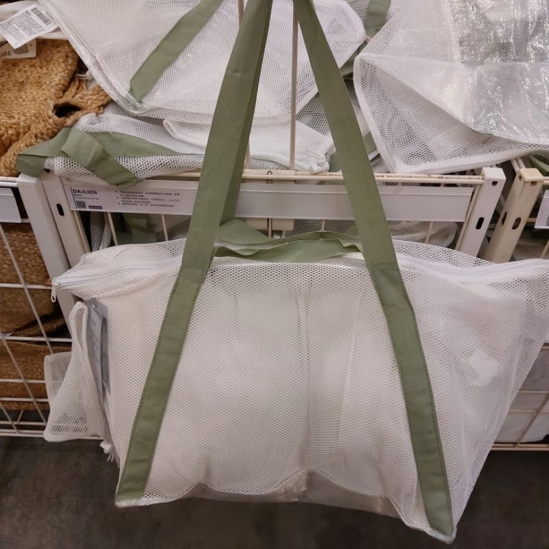 IKEA  DAJLIEN 白色透明 網眼購物袋  手提袋 （附1小抽繩收納袋） 代購 ❤ 特價商品❤