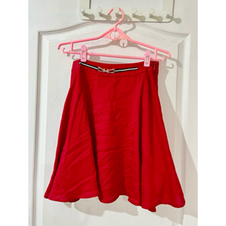 A5 日系品牌 JAYRO 暗紅色 腰帶釦環素色圓裙S