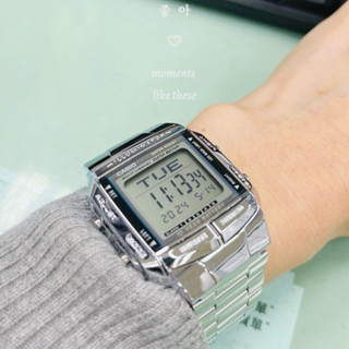 CASIO。卡西歐電子錶 經典 韓系 復古風 不鏽鋼帶款 銀色 DB-3601ajh