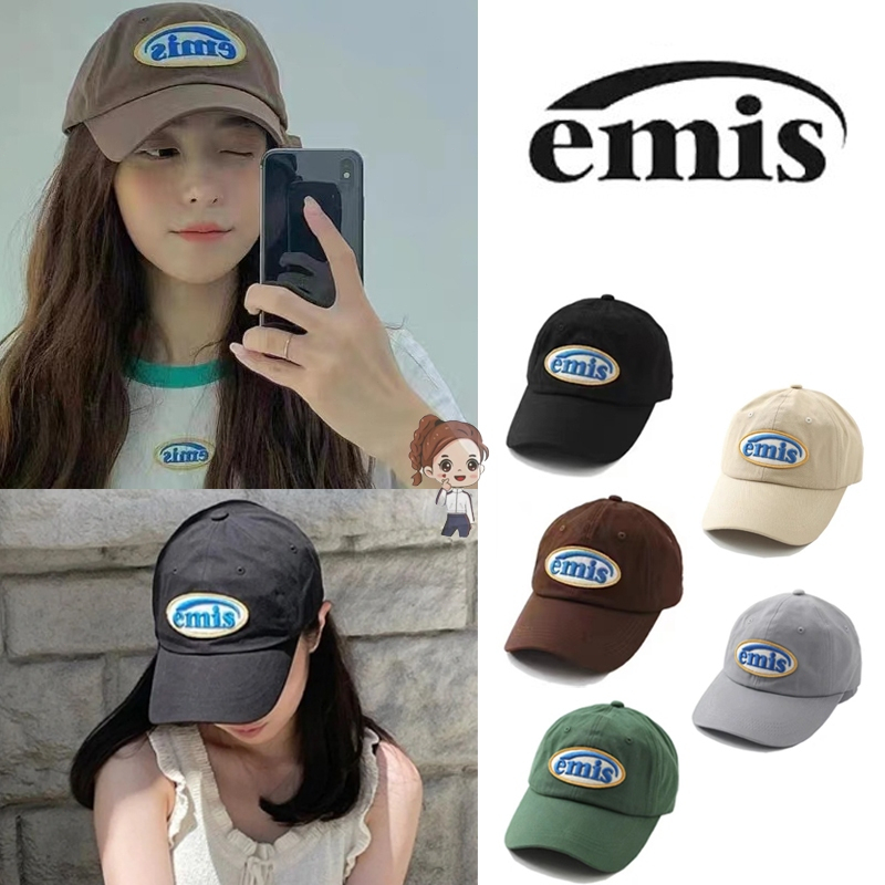韓國連線 emis 帽子 emis 圓標款 EMIS 字母刺繡 可調節棒球帽 遮陽帽 男女同款 老帽