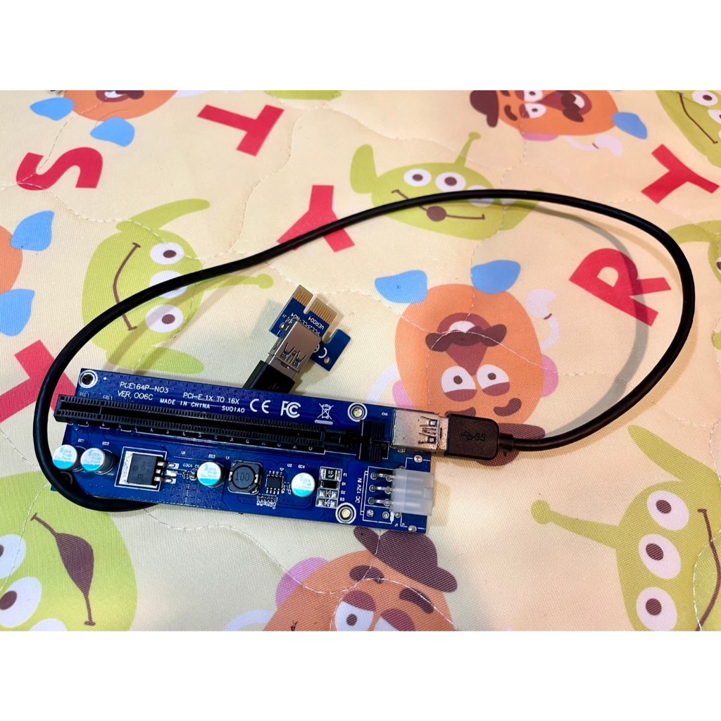 【二手】PCE164P-N03 PCI-E 1X TO 16X USB3.0 顯卡轉接線卡